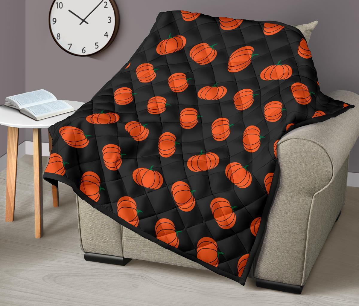 Pumpkin Print Pattern Quilt-grizzshop