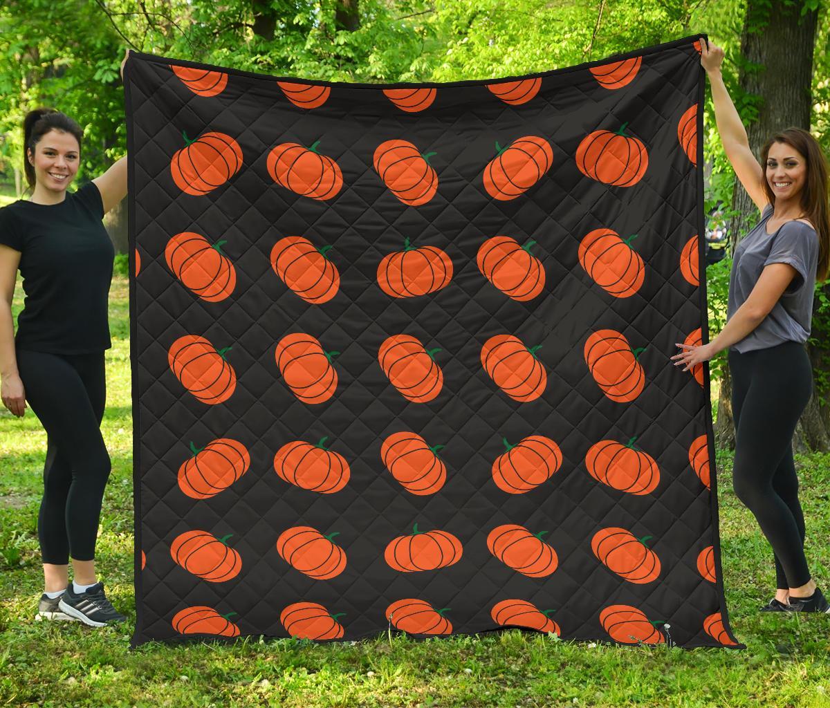 Pumpkin Print Pattern Quilt-grizzshop