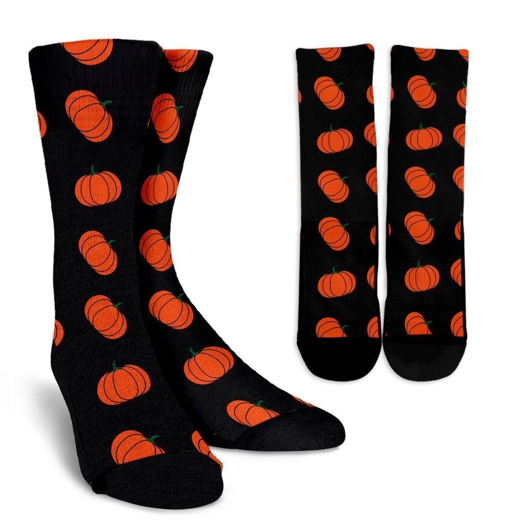 Pumpkin Print Pattern Unisex Crew Socks-grizzshop