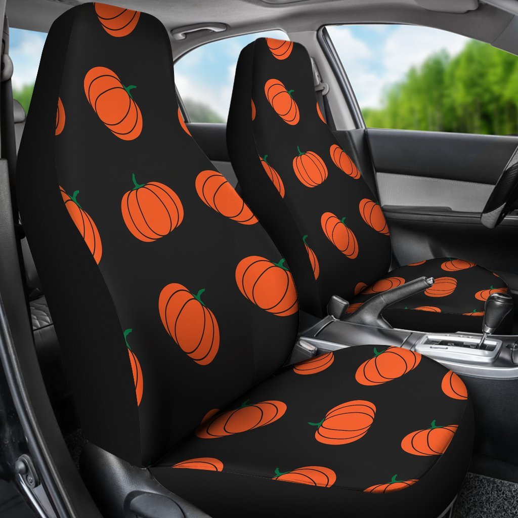 Pumpkin Print Pattern Universal Fit Car Seat Covers-grizzshop