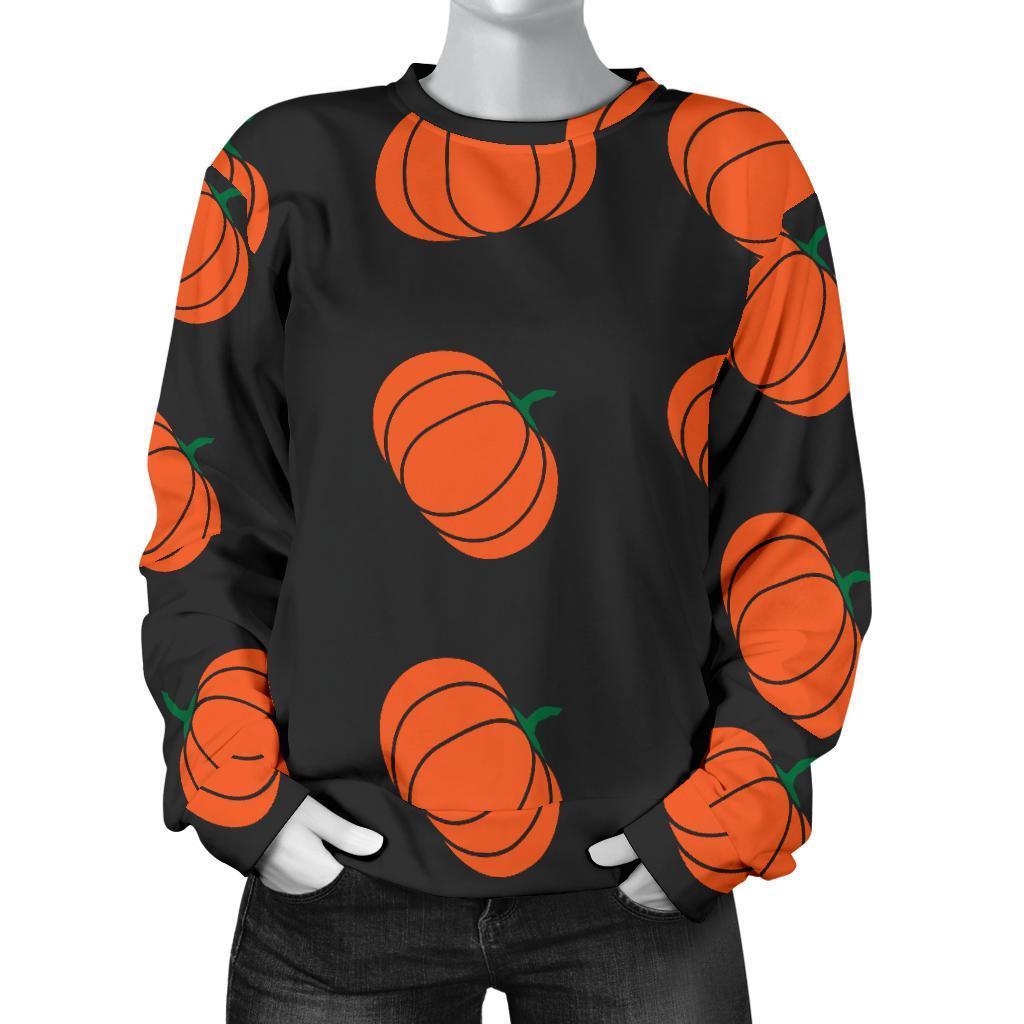 Pumpkin Print Pattern Women's Sweatshirt-grizzshop