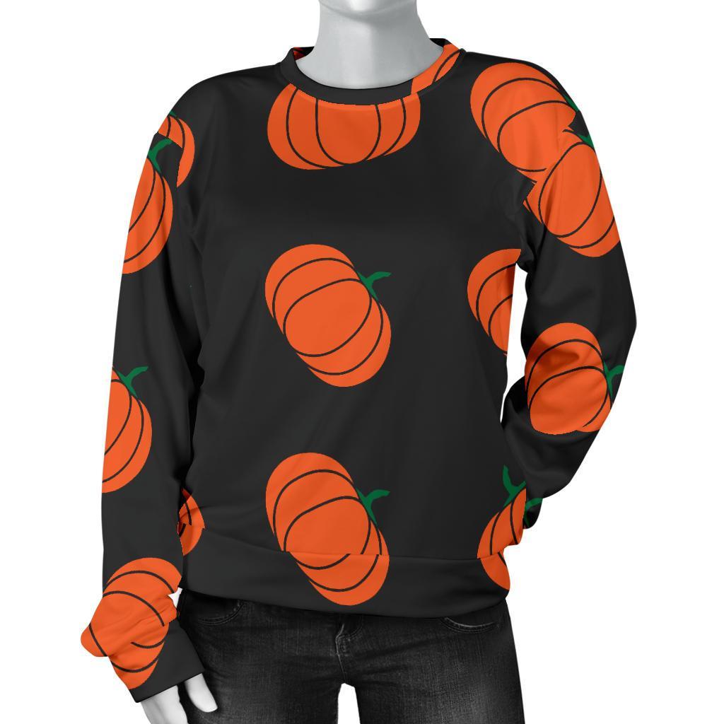 Pumpkin Print Pattern Women's Sweatshirt-grizzshop