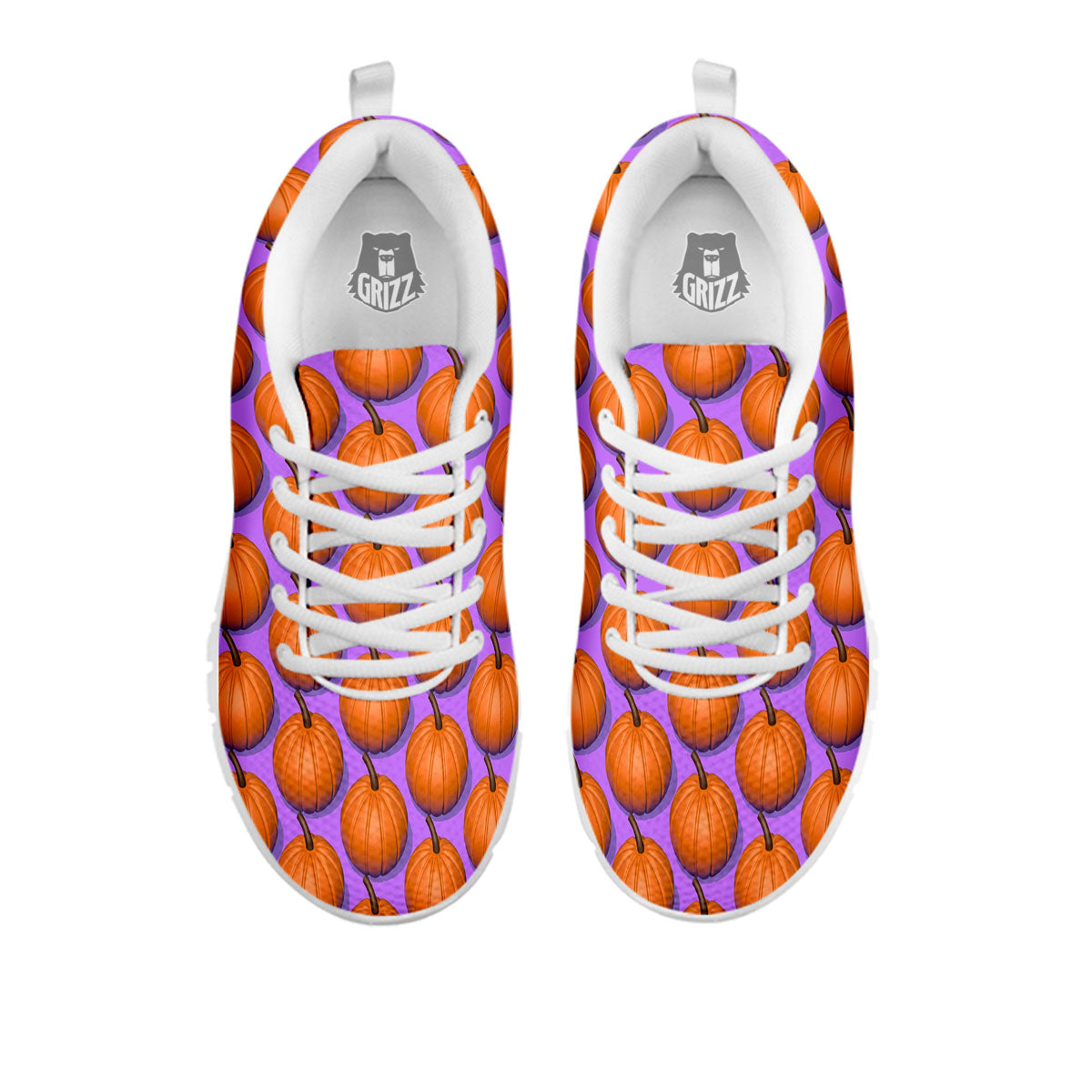 Pumpkin Wave Print Pattern White Sneaker-grizzshop