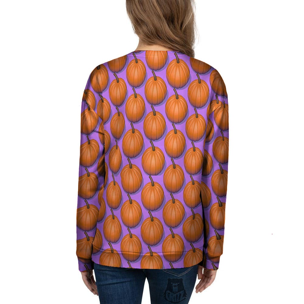 Pumpkin Wave Print Pattern Women's Sweatshirt-grizzshop