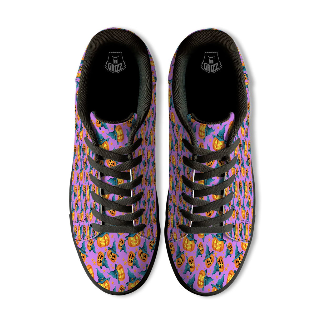 Pumpkin Witch Halloween Cute Print Black Low Top Sneakers-grizzshop