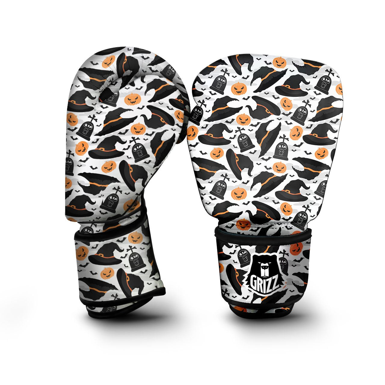 Pumpkin Witch Halloween Print Pattern Boxing Gloves-grizzshop
