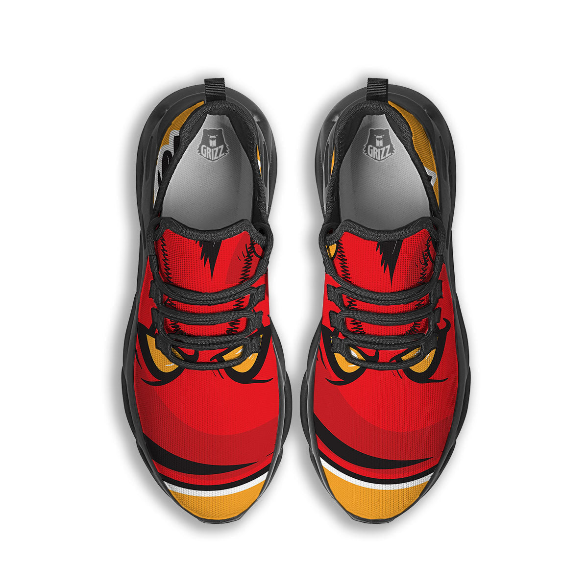 Punk Devil Mohawk Print Black Running Shoes-grizzshop