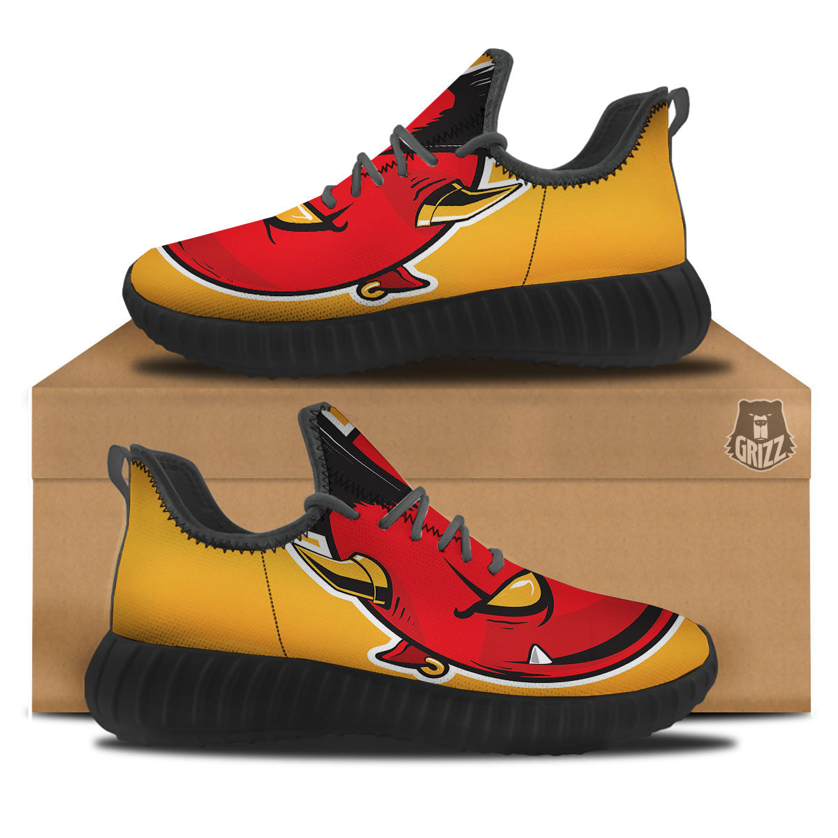 Punk Devil Mohawk Print Black Walking Shoes-grizzshop