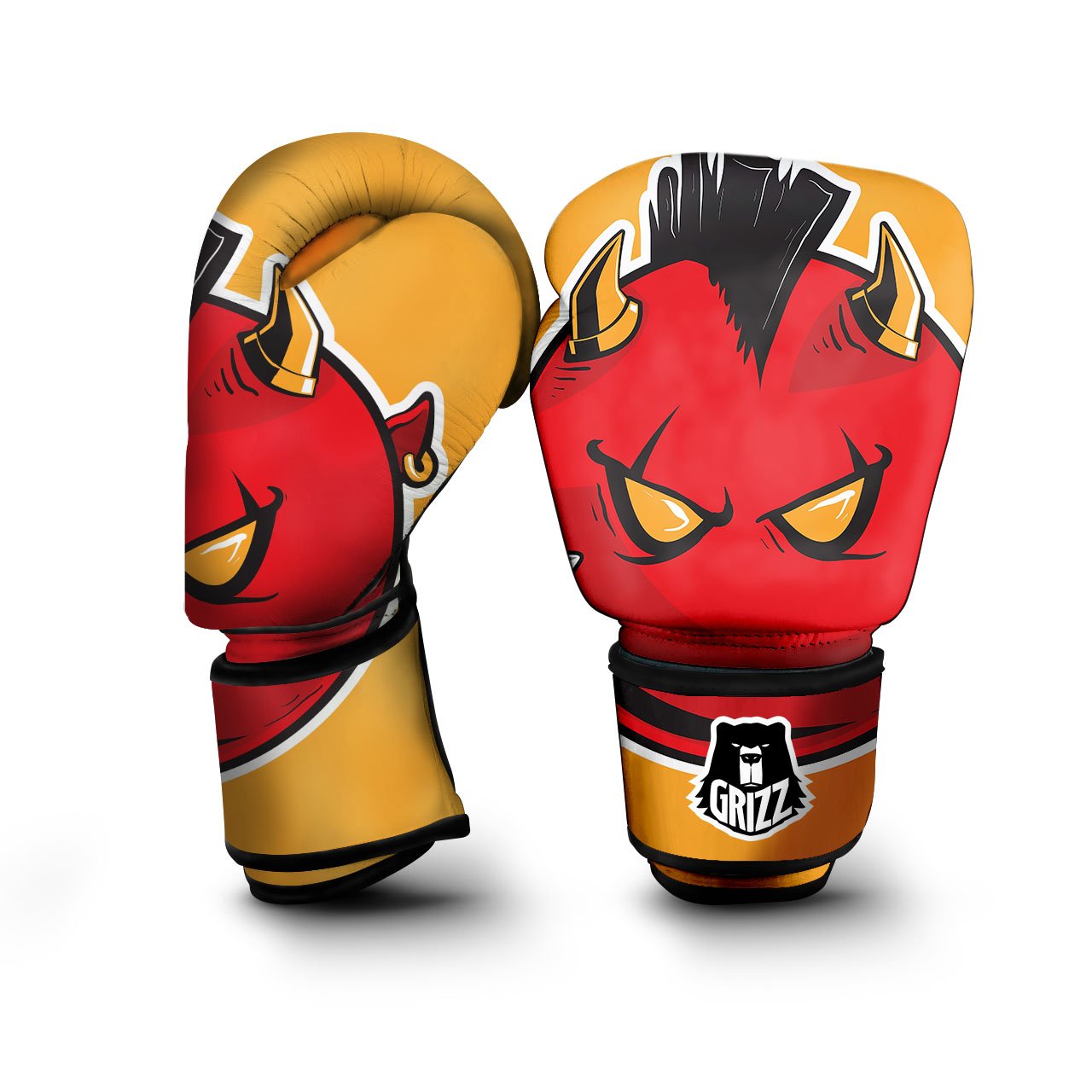 Punk Devil Mohawk Print Boxing Gloves-grizzshop