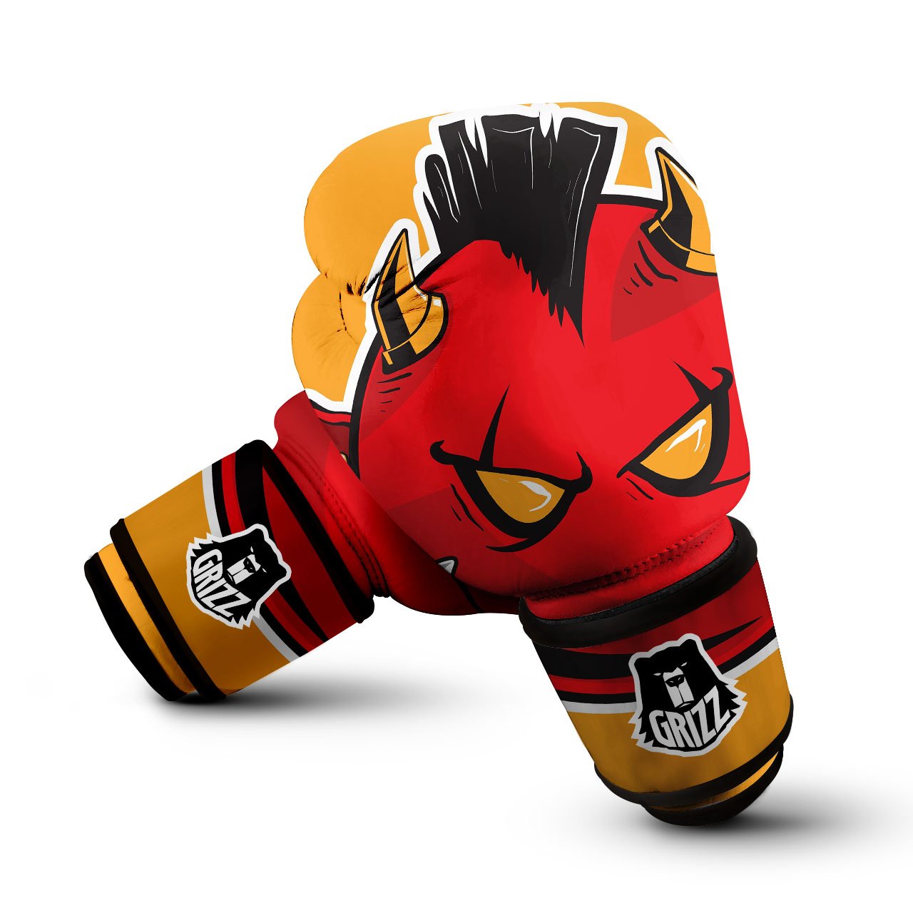 Punk Devil Mohawk Print Boxing Gloves-grizzshop
