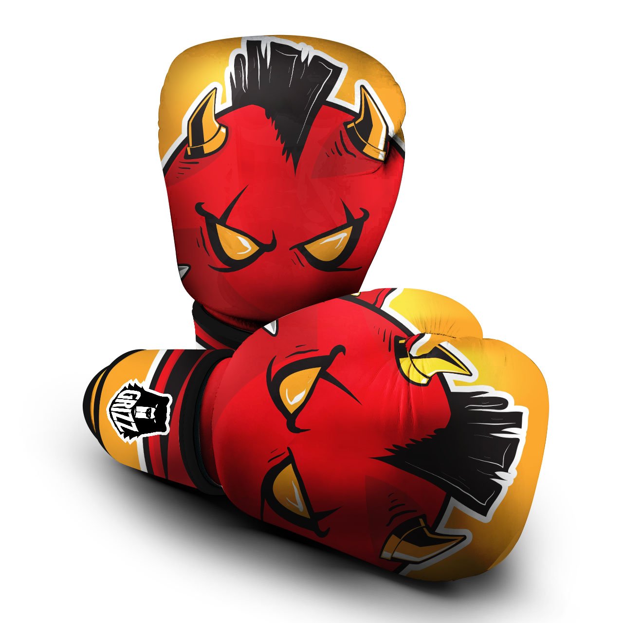 Punk Devil Mohawk Print Boxing Gloves-grizzshop