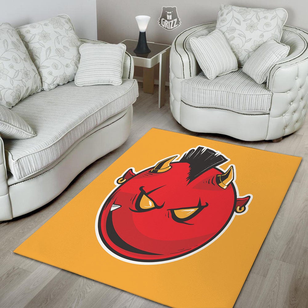 Punk Devil Mohawk Print Floor Mat-grizzshop