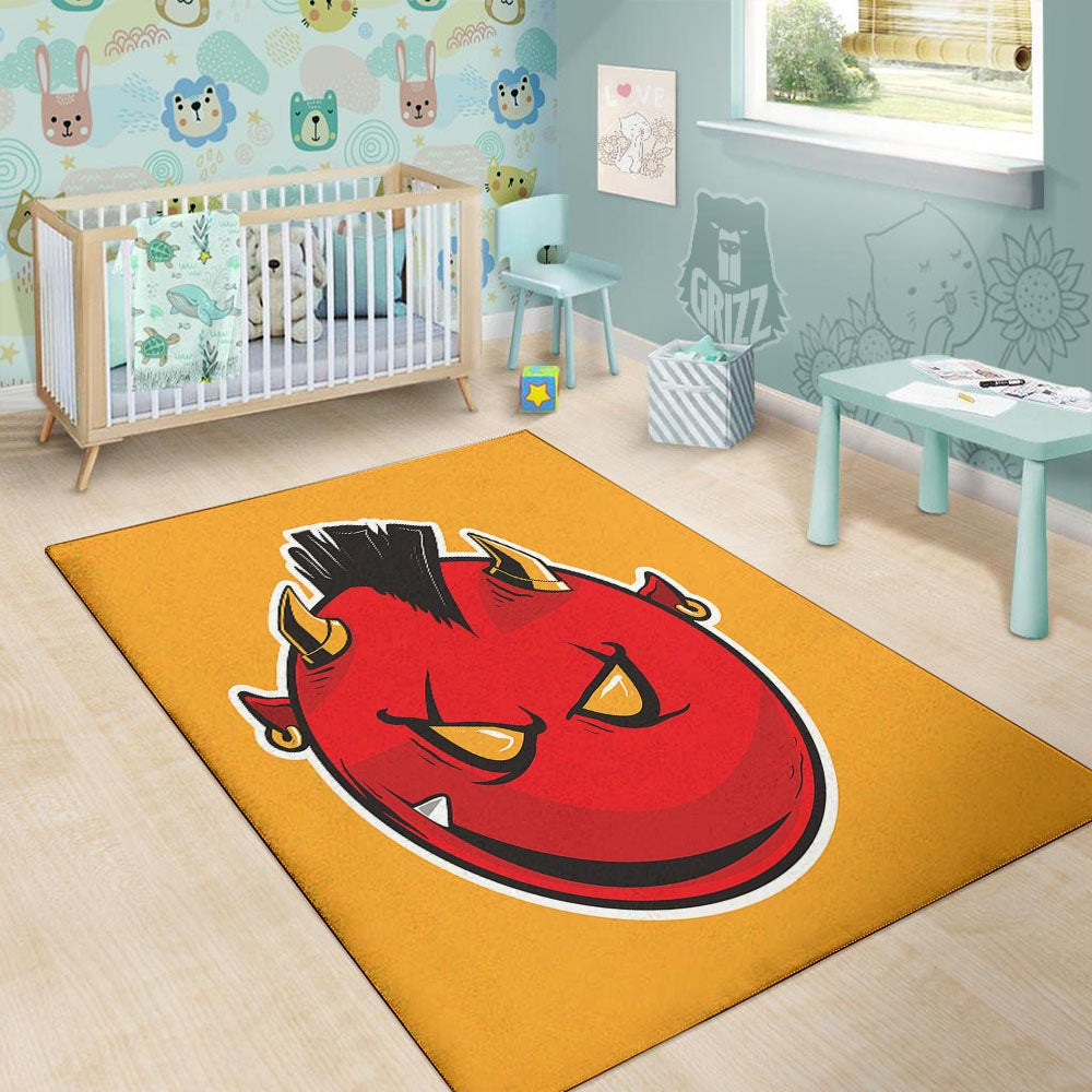Punk Devil Mohawk Print Floor Mat-grizzshop