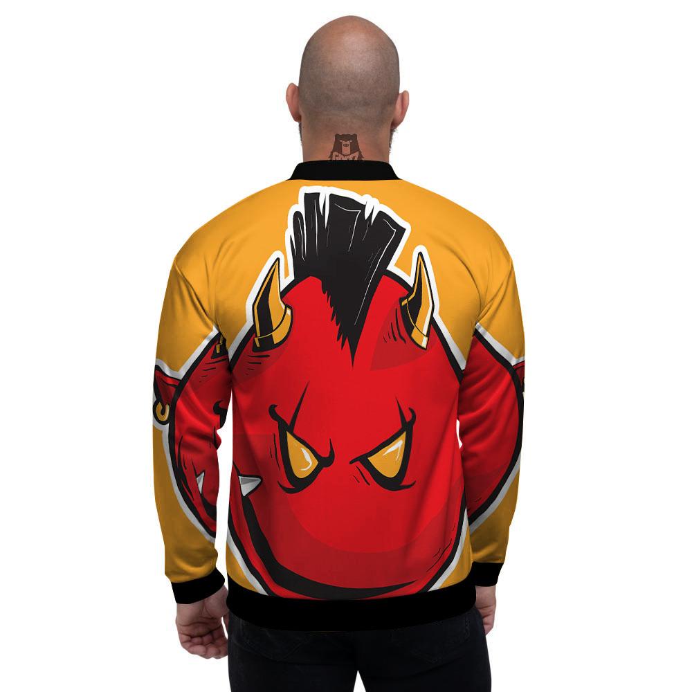 Punk Devil Mohawk Print Men's Bomber Jacket-grizzshop