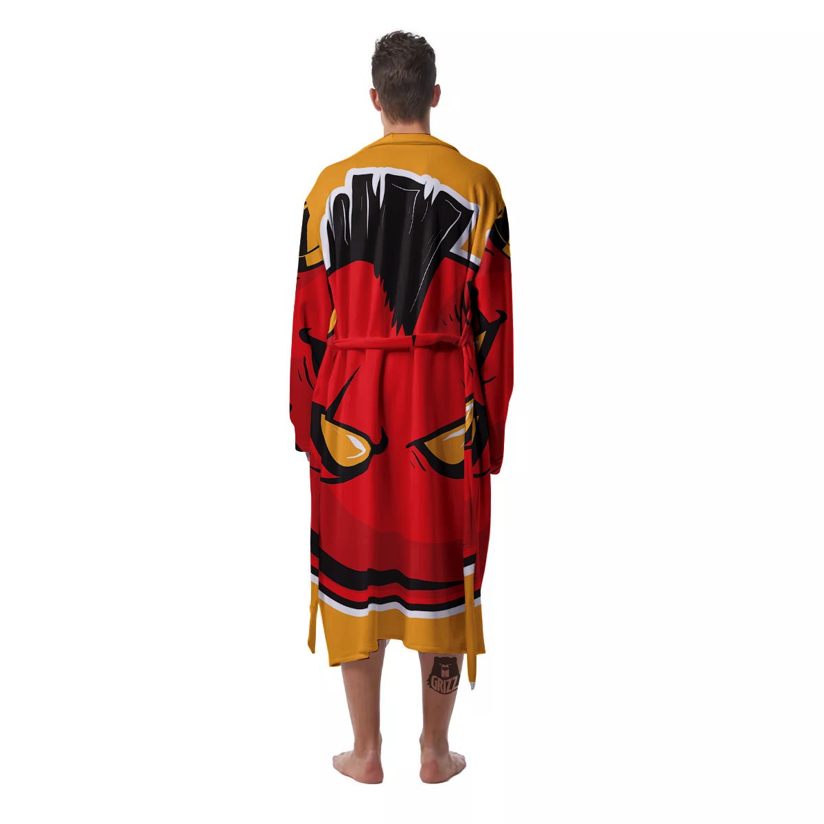 Punk Devil Mohawk Print Men's Robe-grizzshop