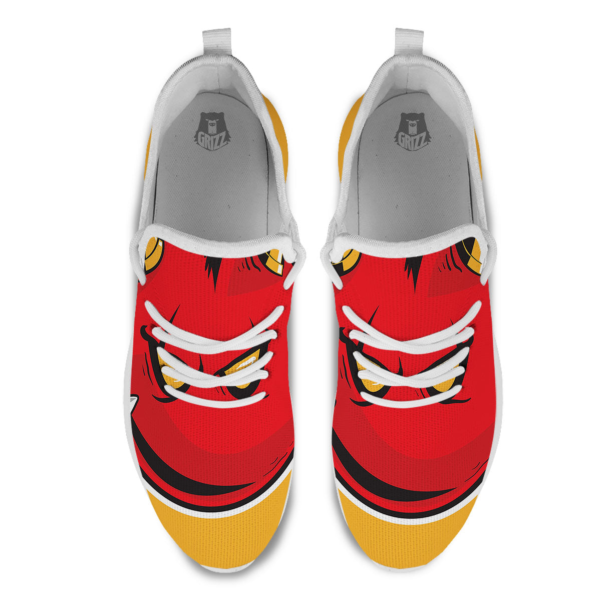 Punk Devil Mohawk Print White Athletic Shoes-grizzshop