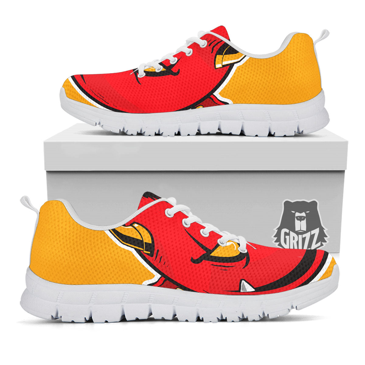 Punk Devil Mohawk Print White Sneaker-grizzshop