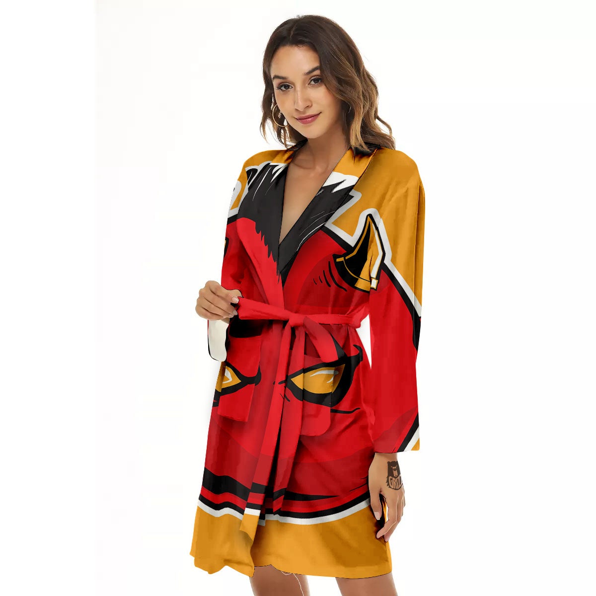 Punk Devil Mohawk Print Women's Robe-grizzshop
