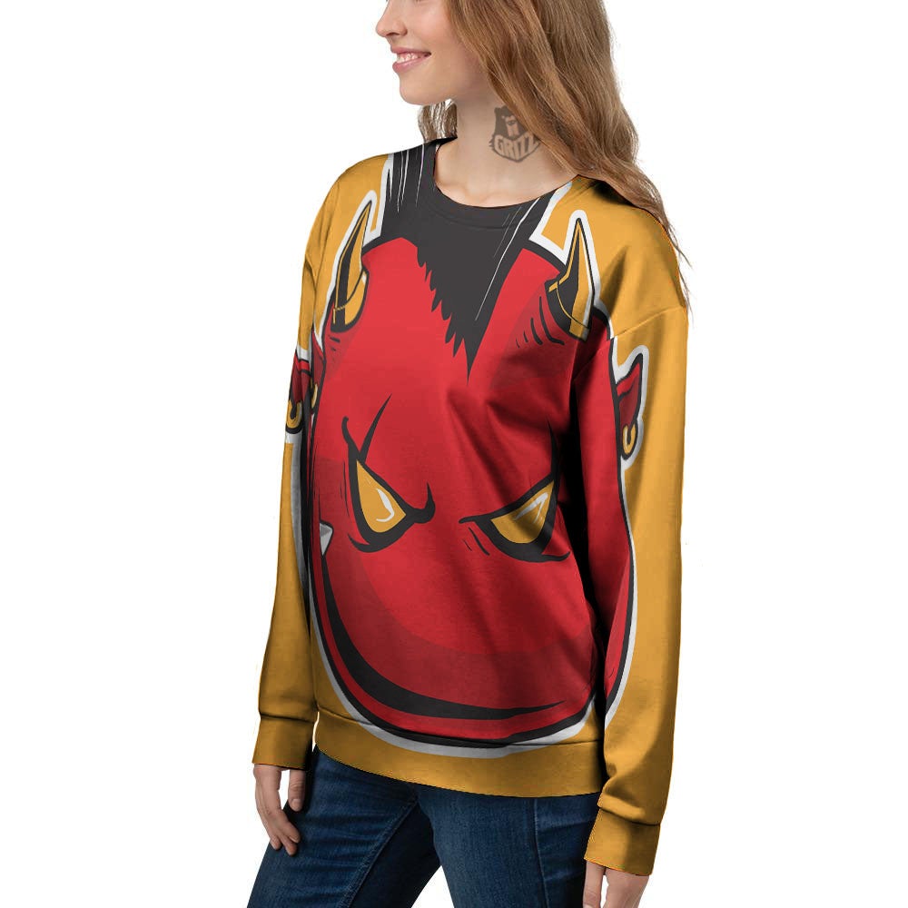 Punk Devil Mohawk Print Women's Sweatshirt-grizzshop