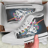 Punk Unicorn Print White High Top Shoes-grizzshop