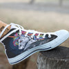 Punk Unicorn Print White High Top Shoes-grizzshop