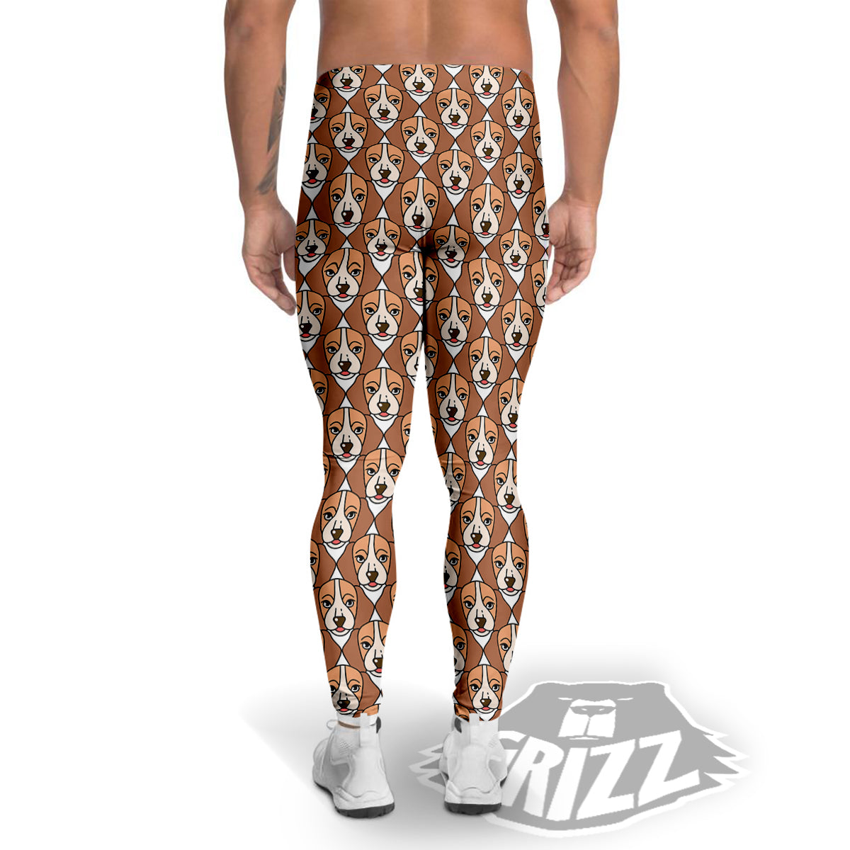Puppy Adorable Beagle Print Pattern Men's Leggings-grizzshop