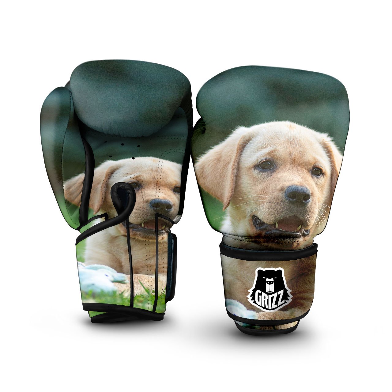 Puppy And Labrador Retriever Print Boxing Gloves-grizzshop