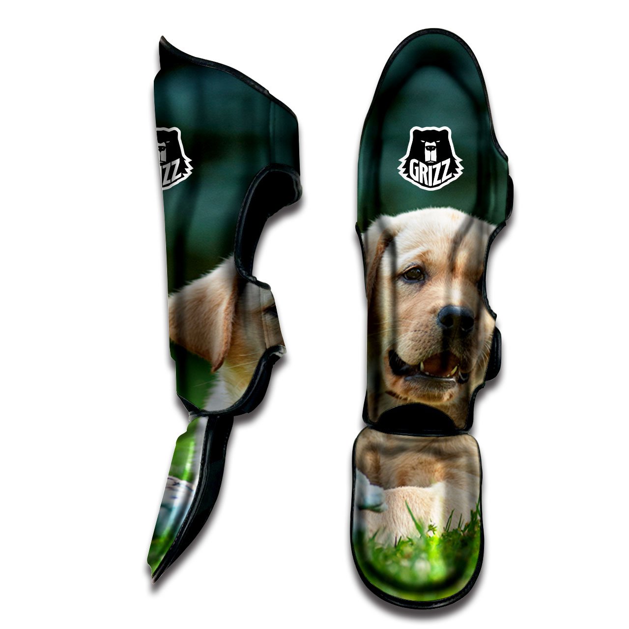 Puppy And Labrador Retriever Print Muay Thai Shin Guards-grizzshop