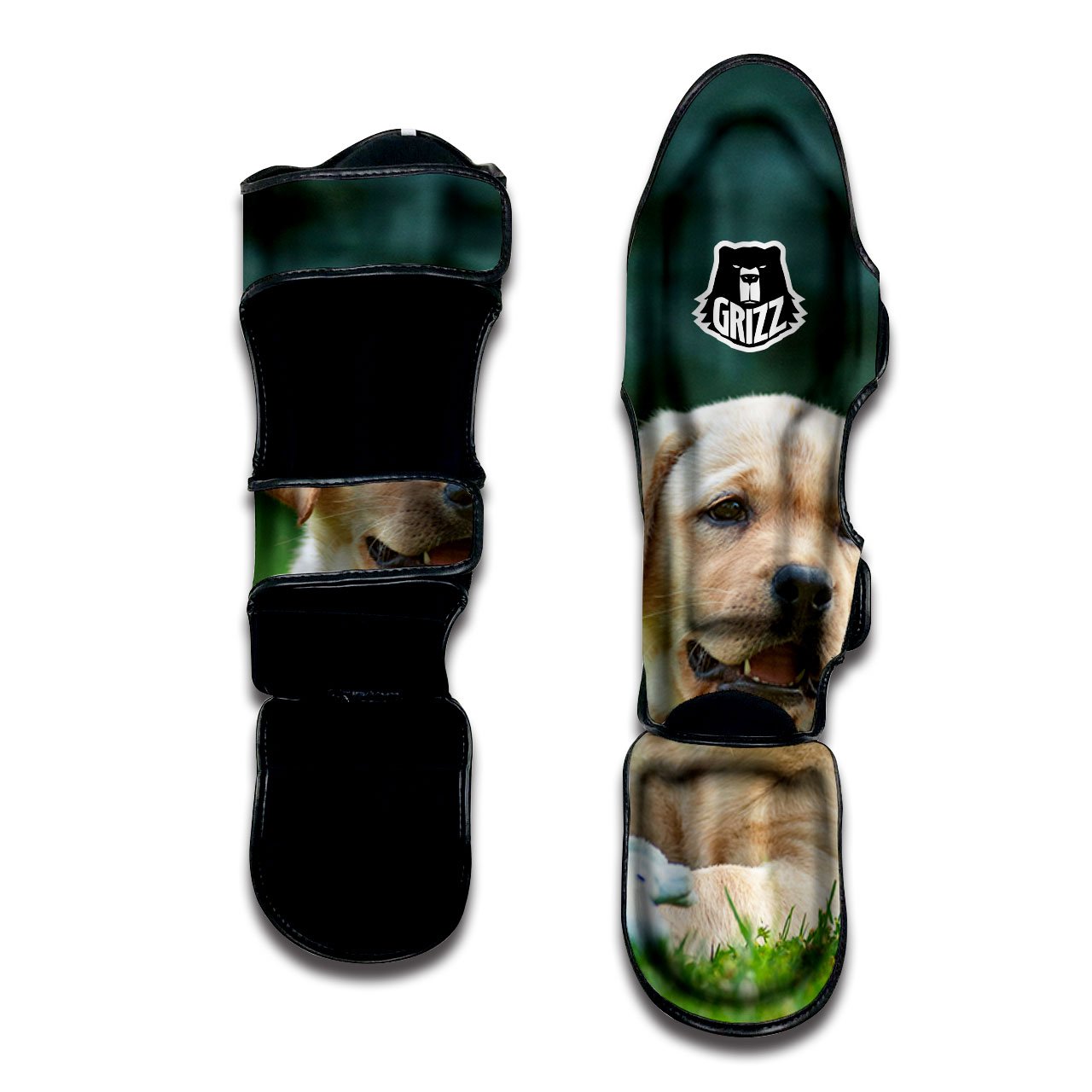 Puppy And Labrador Retriever Print Muay Thai Shin Guards-grizzshop