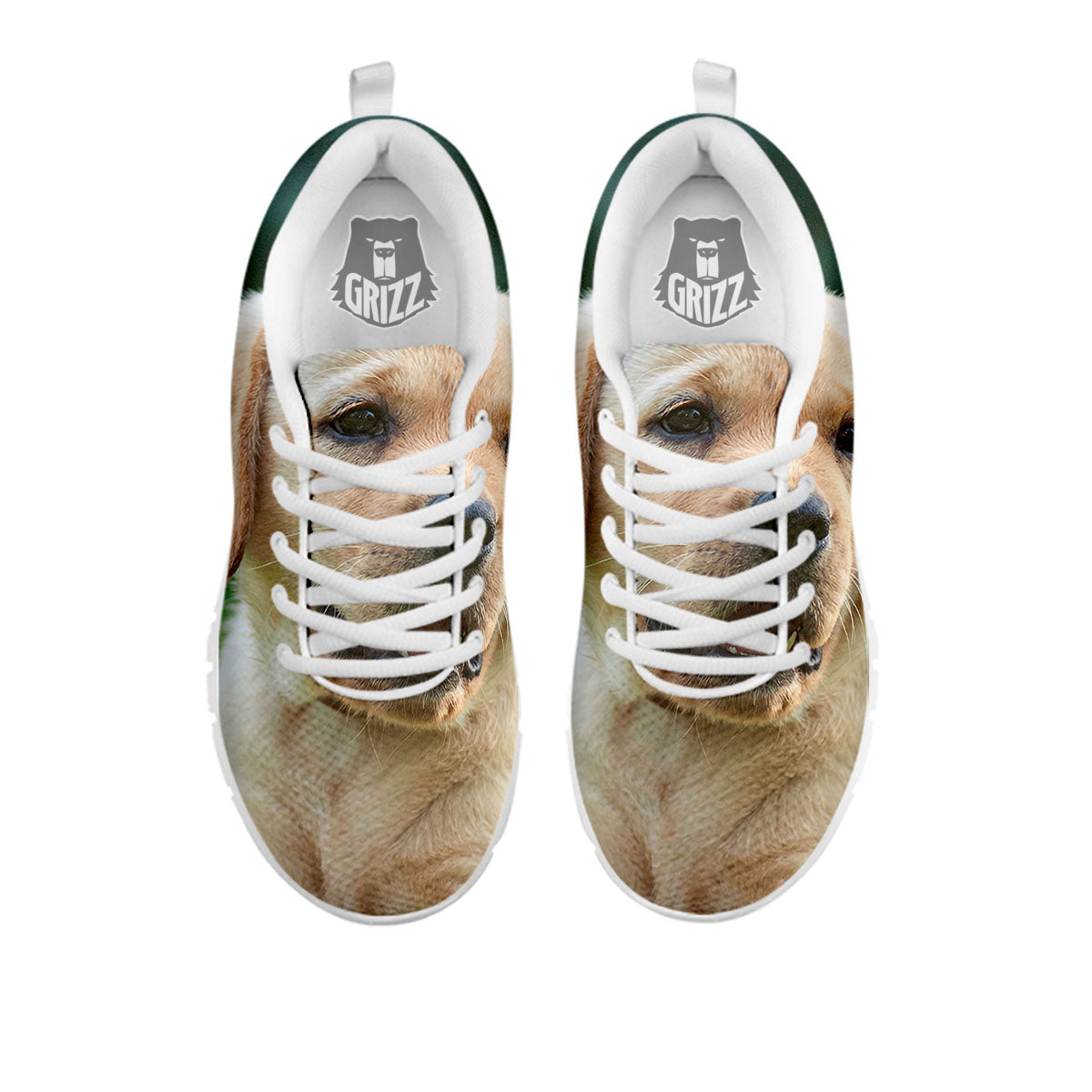 Puppy And Labrador Retriever Print White Sneaker-grizzshop
