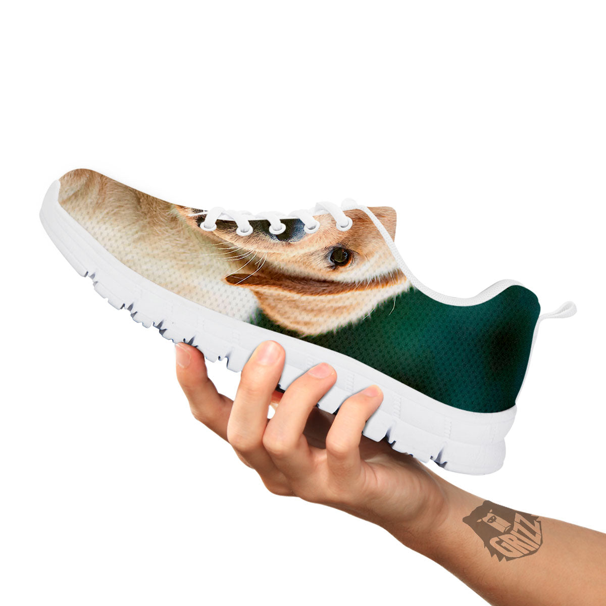 Puppy And Labrador Retriever Print White Sneaker-grizzshop