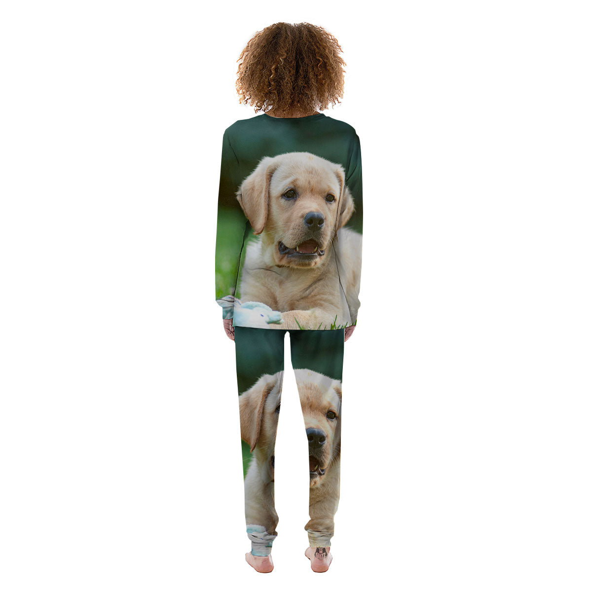 Puppy And Labrador Retriever Print Women's Pajamas-grizzshop