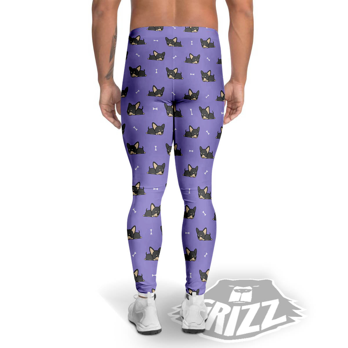 Puppy Chihuahua Print Pattern Men's Leggings-grizzshop