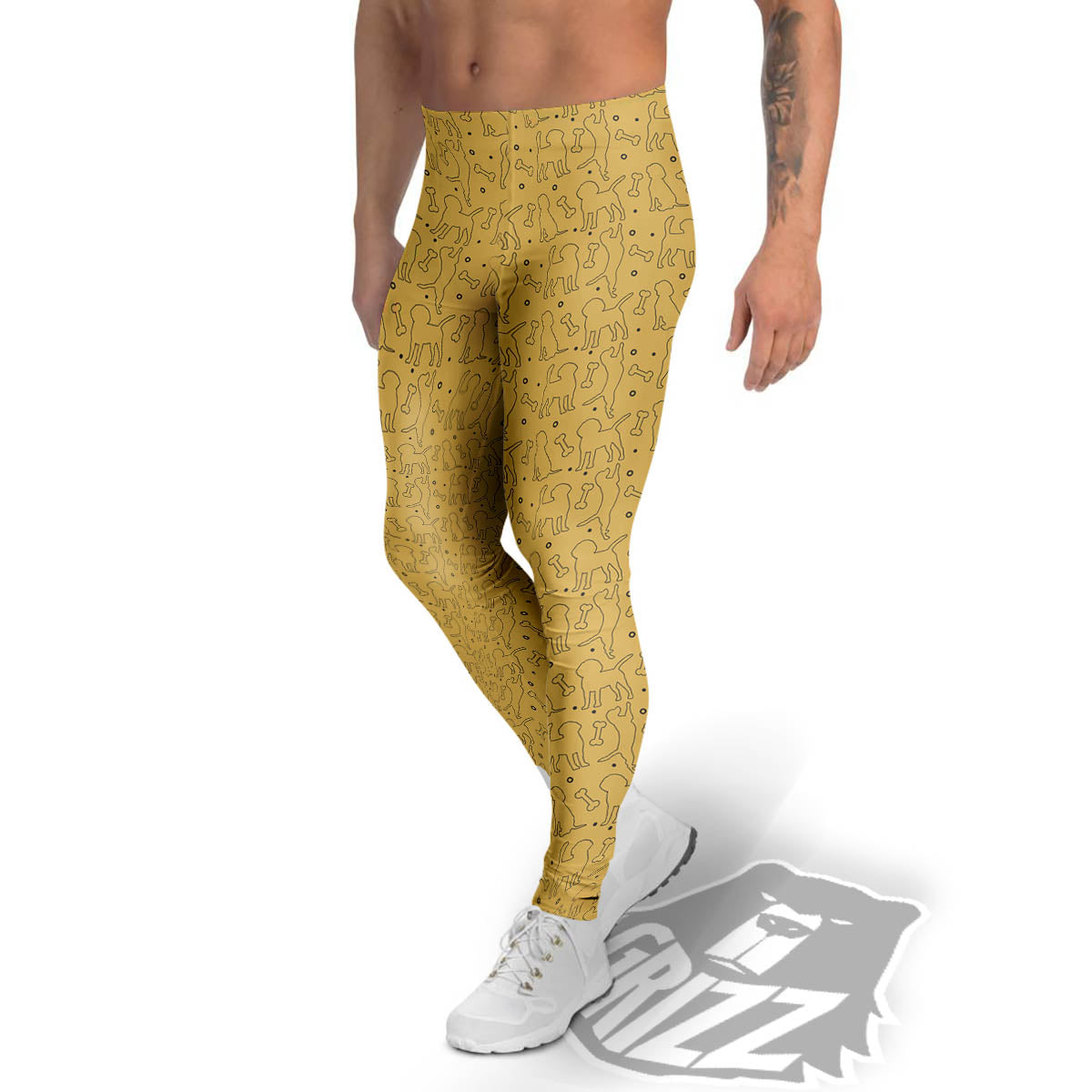 Puppy Cute Beagle Print Pattern Men's Leggings-grizzshop