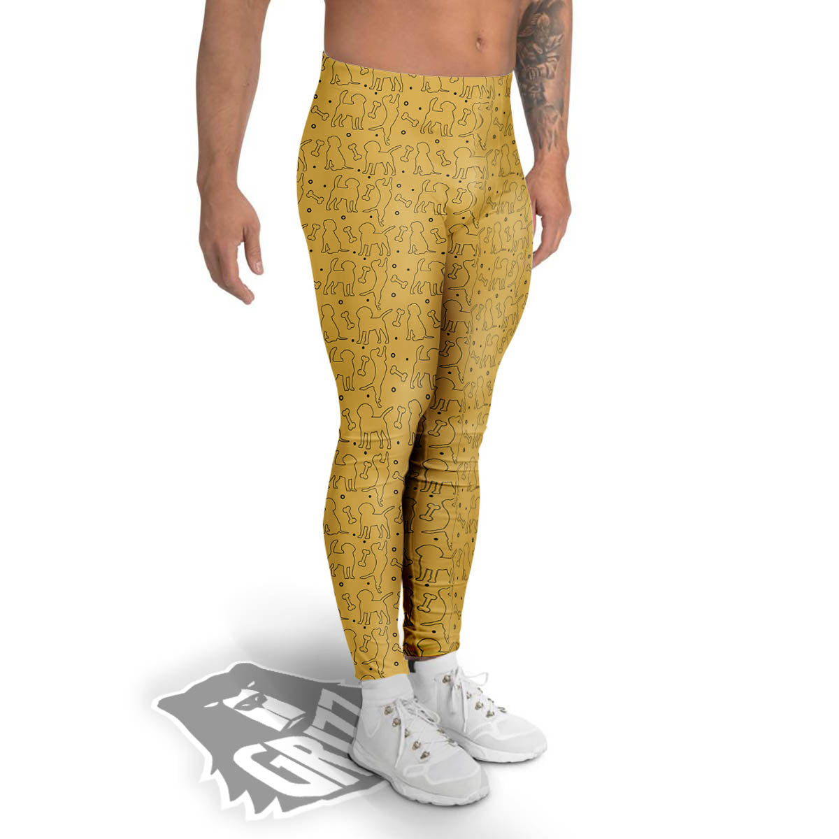 Puppy Cute Beagle Print Pattern Men's Leggings-grizzshop
