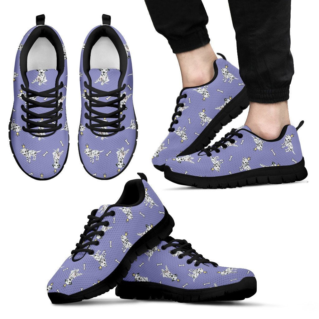 Puppy Dalmatian Dog Pattern Print Black Sneaker Shoes For Men Women-grizzshop