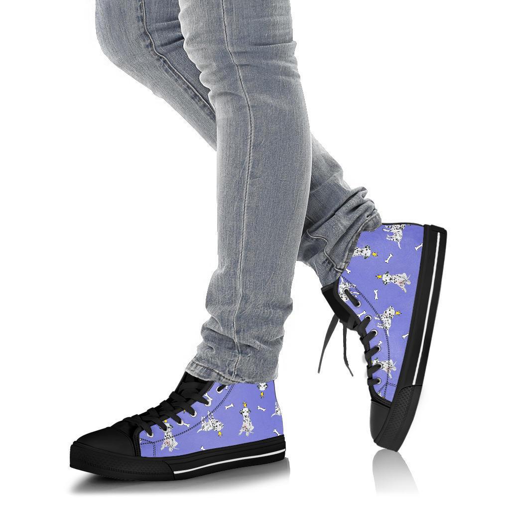 Puppy Dalmatian Dog Pattern Print Men Women's High Top Shoes-grizzshop