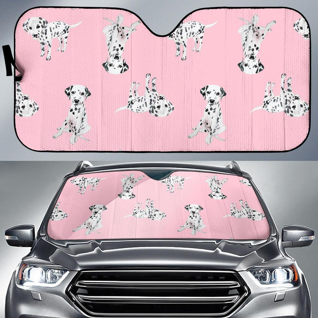 Puppy Dog Dalmatian Pattern Print Car Sun Shade-grizzshop
