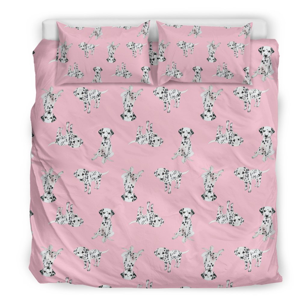 Puppy Dog Dalmatian Pattern Print Duvet Cover Bedding Set-grizzshop