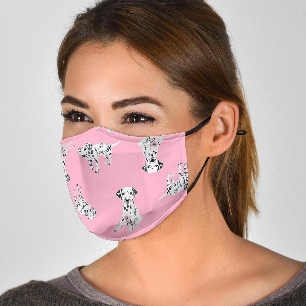 Puppy Dog Dalmatian Pattern Print Face Mask-grizzshop