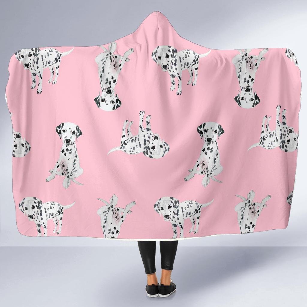 Puppy Dog Dalmatian Pattern Print Hooded Blanket-grizzshop