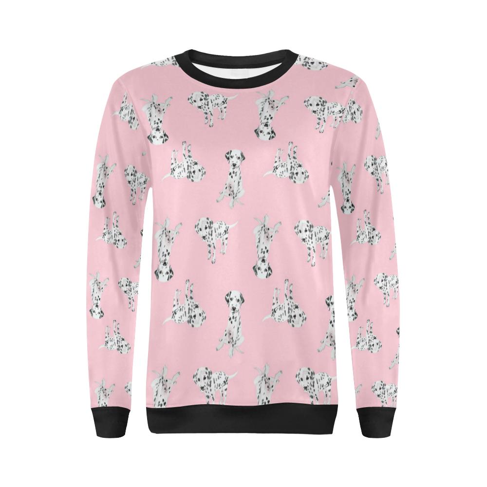 Puppy Dog Dalmatian Pattern Print Women Crewneck Sweatshirt-grizzshop