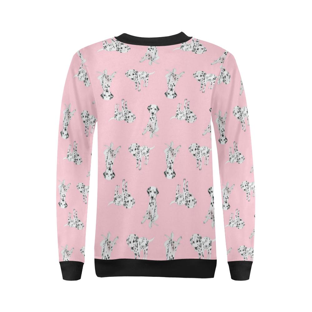 Puppy Dog Dalmatian Pattern Print Women Crewneck Sweatshirt-grizzshop