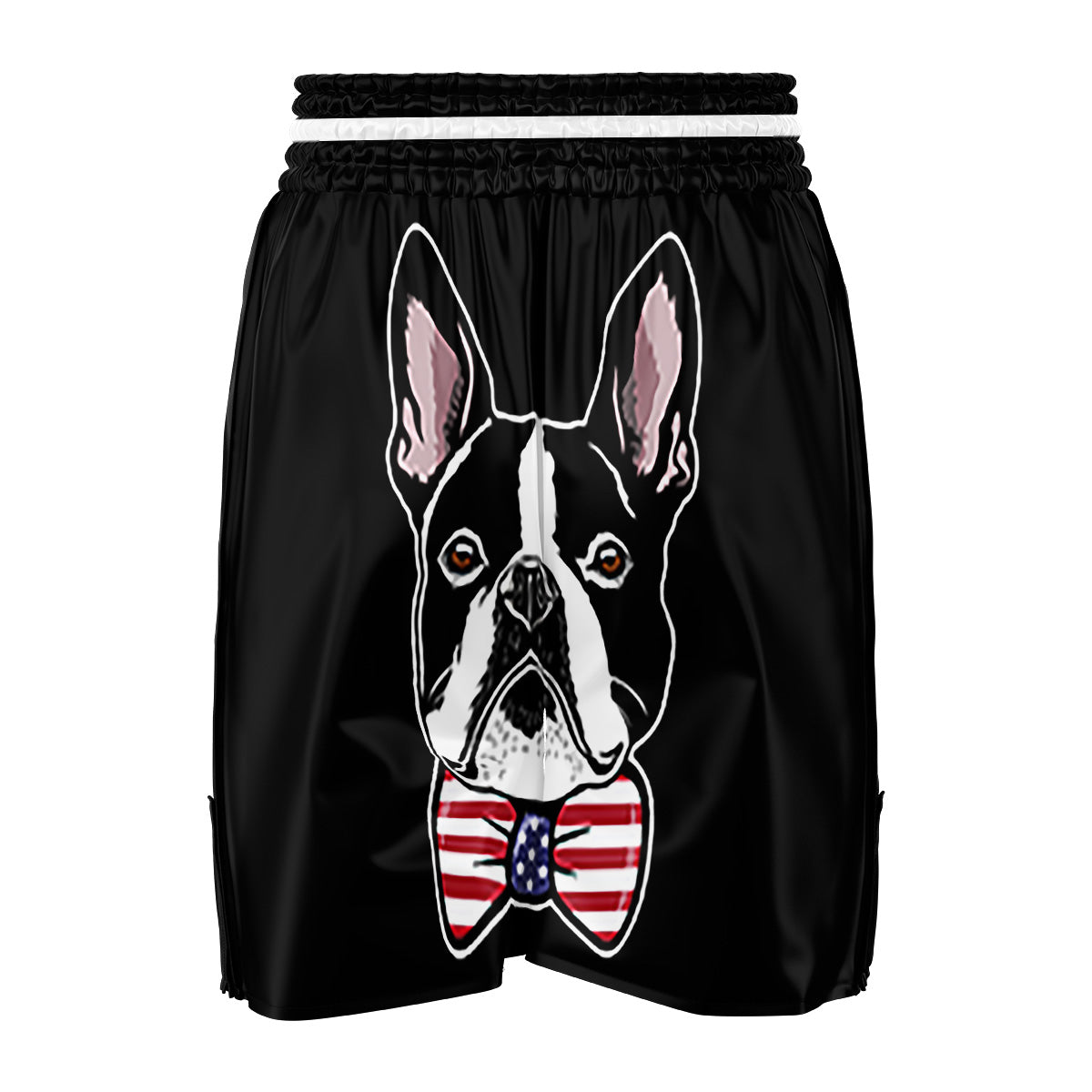 Puppy Faces Boston Terrier Print Boxing Shorts-grizzshop