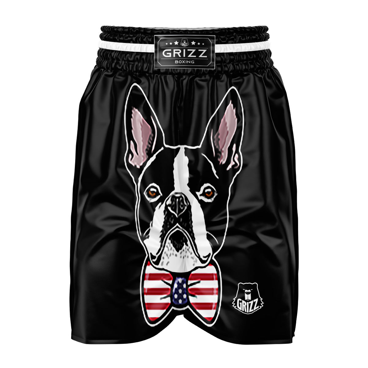 Puppy Faces Boston Terrier Print Boxing Shorts-grizzshop