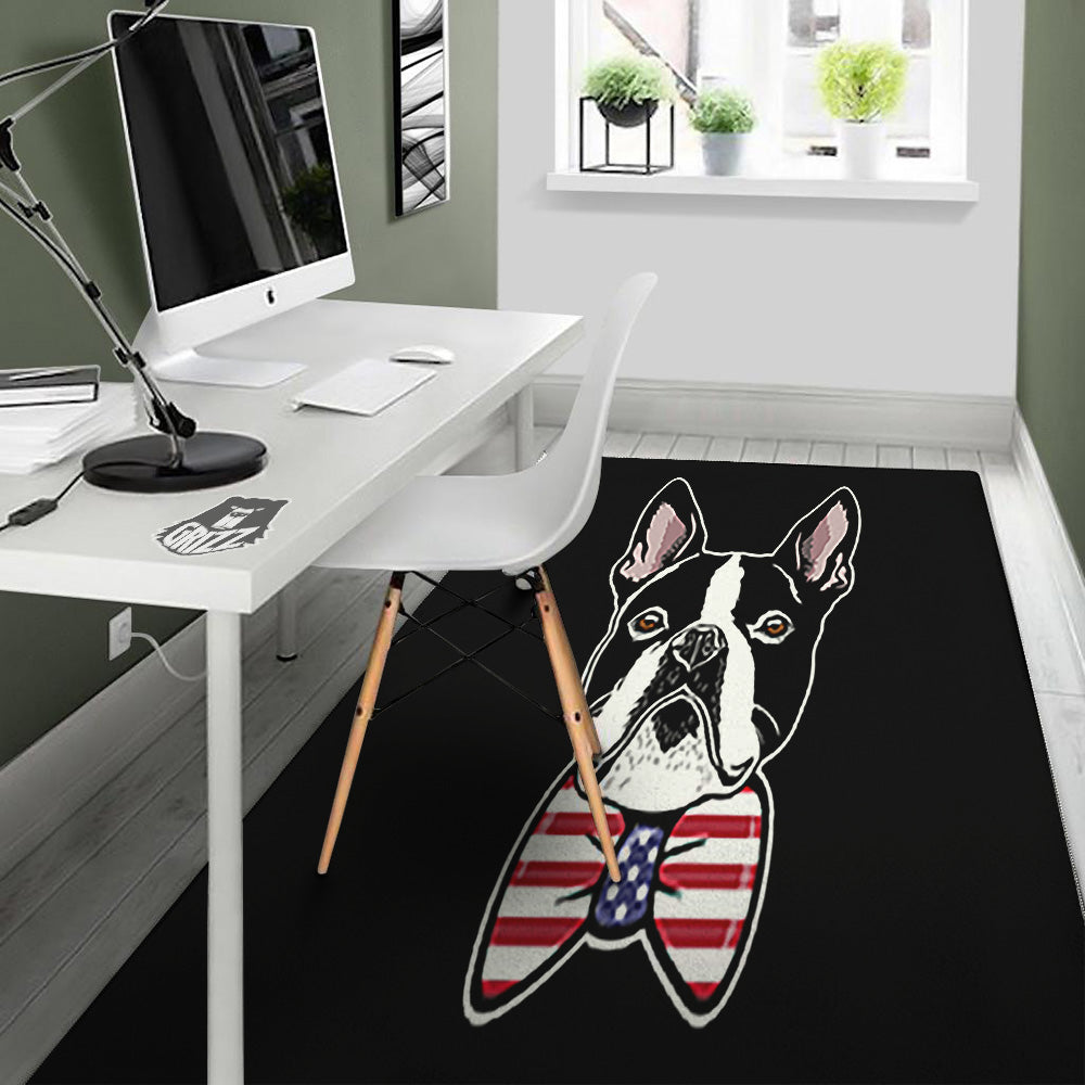 Puppy Faces Boston Terrier Print Floor Mat-grizzshop