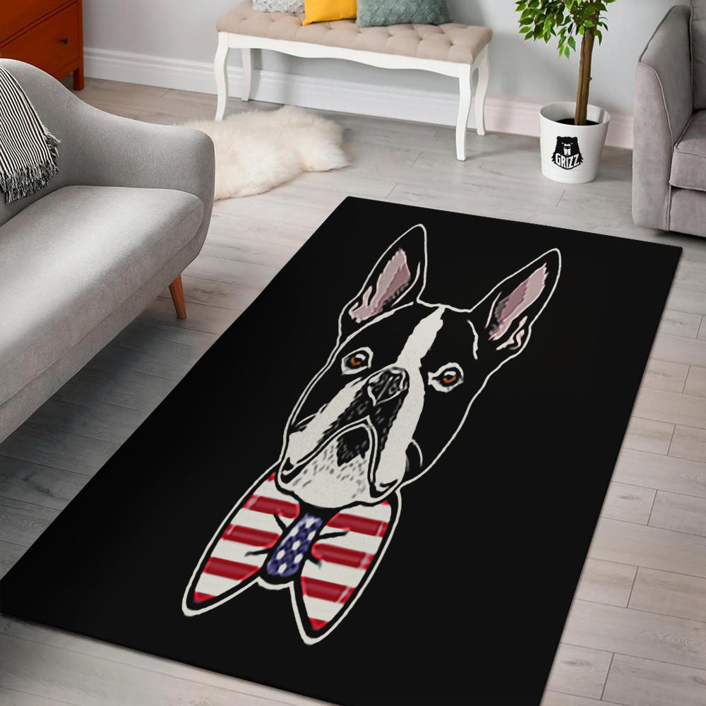 Puppy Faces Boston Terrier Print Floor Mat-grizzshop