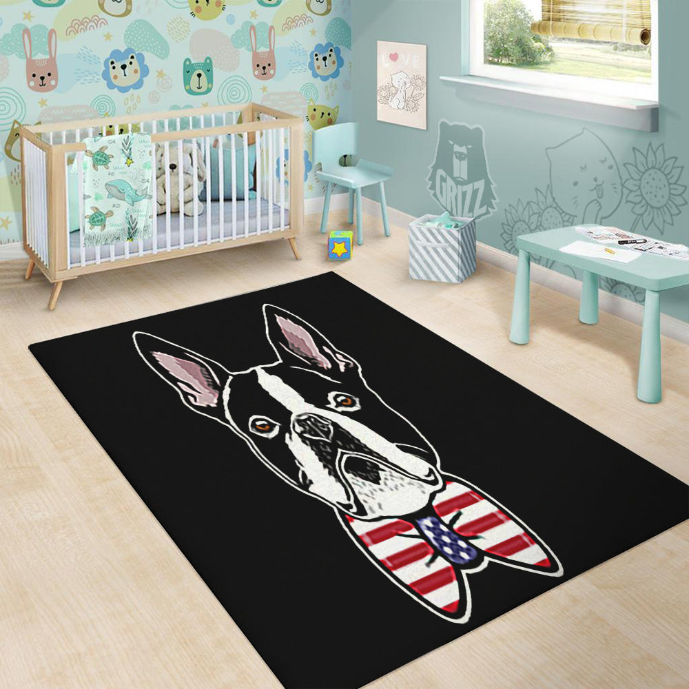 Puppy Faces Boston Terrier Print Floor Mat-grizzshop