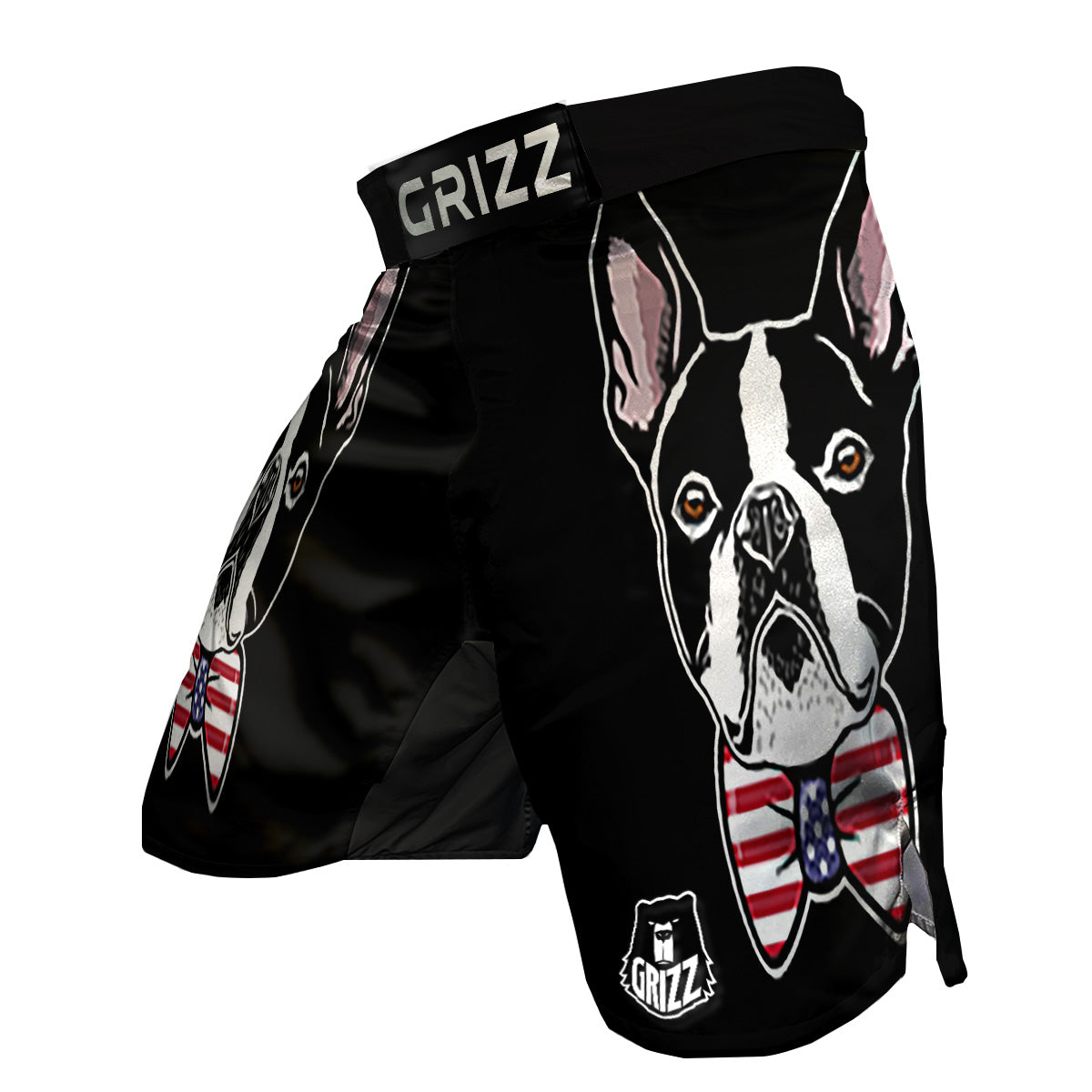 Puppy Faces Boston Terrier Print MMA Shorts-grizzshop