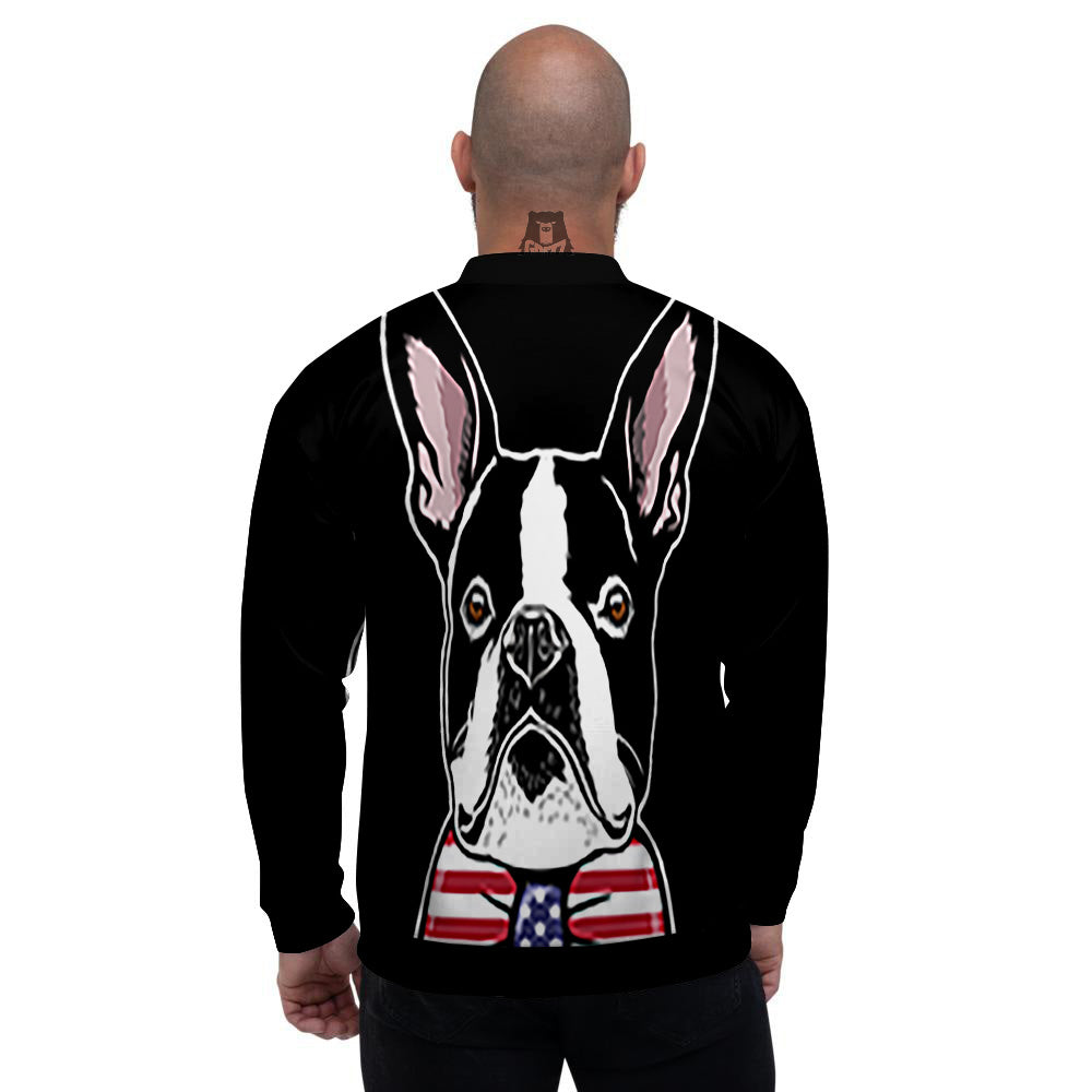 Puppy Faces Boston Terrier Print Men's Bomber Jacket-grizzshop